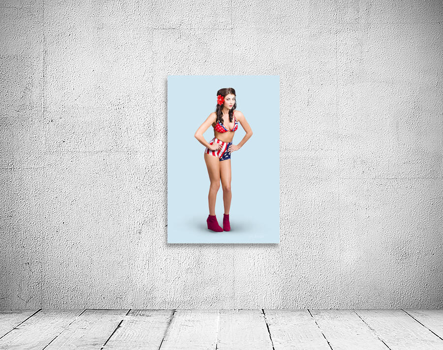 Full body pin-up girl. American retro style Wall Preview