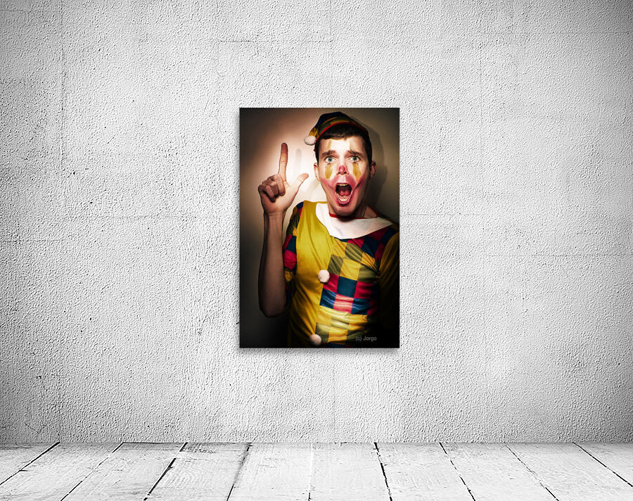 Clown Bank Robber Performing A Copyspace Holdup Wall Preview