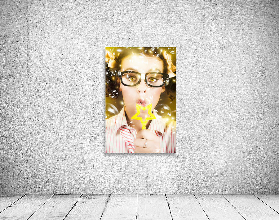 Pretty Geek Girl At Birthday Party Celebration Wall Preview