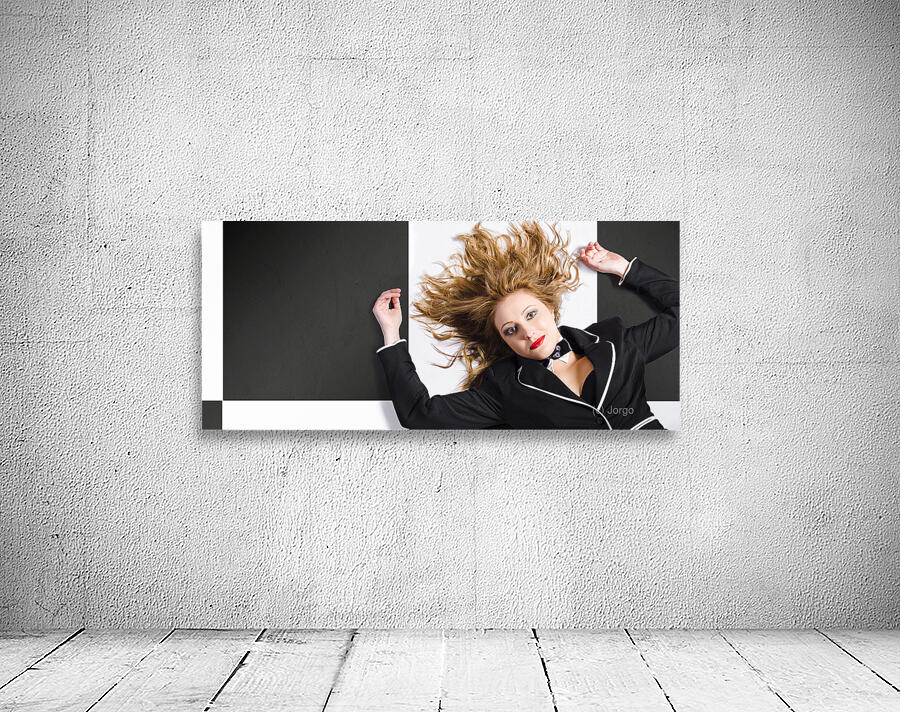 Beautiful blond girl with healthy long hair Wall Preview