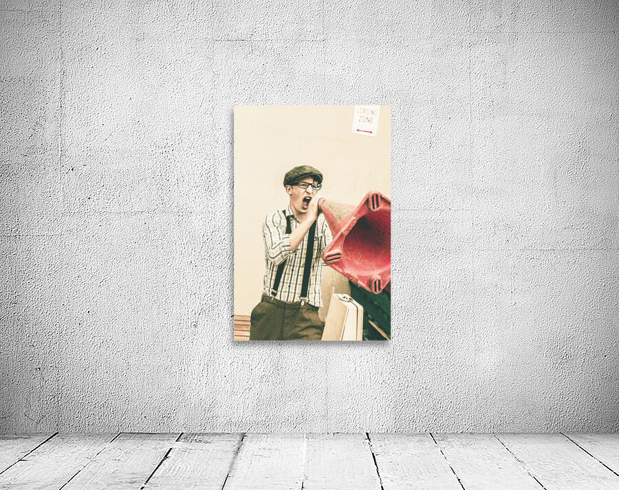 Traffic cone spruiker Wall Preview