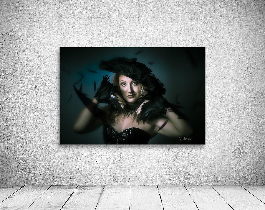 Beautiful mystical girl in delicate black fashion Wall Preview