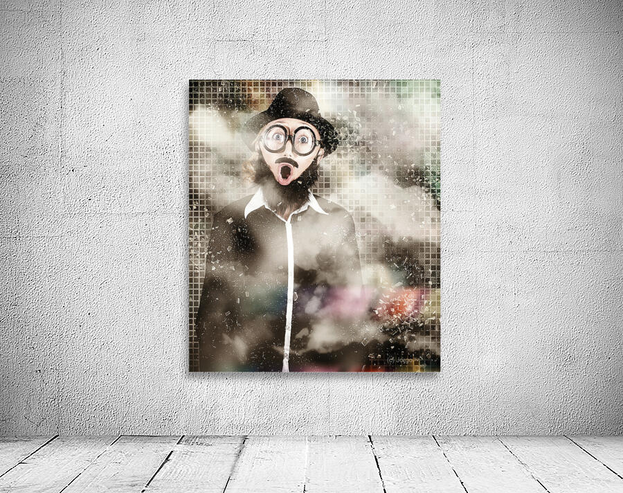 Mad scientist with solution to chemical reaction  Wall Preview