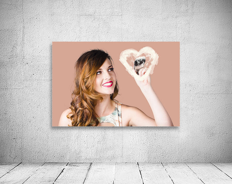 Beautiful female artist painting studio heart Wall Preview