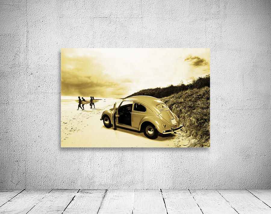 Vintage Surfing Scene Wall Preview