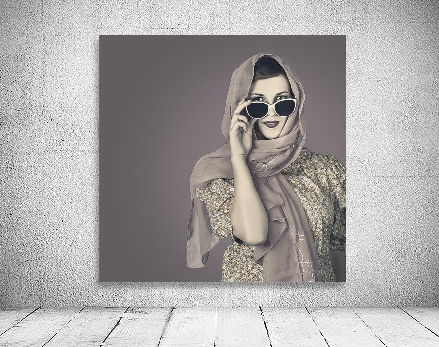 Classical female in vintage fashion accessories Wall Preview