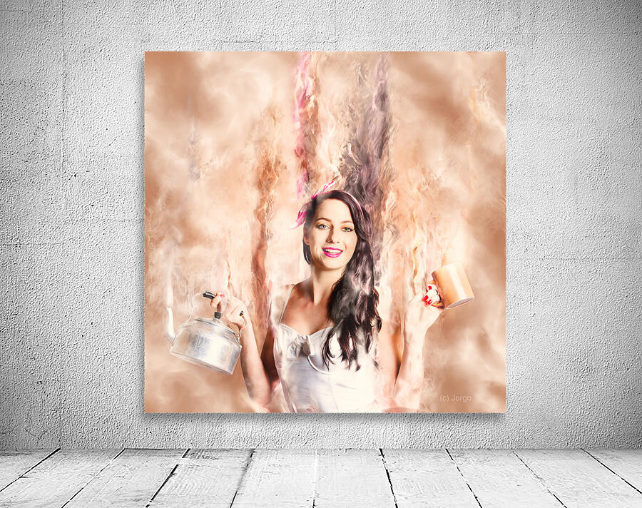 Caffeine high pin up girl Wall Preview