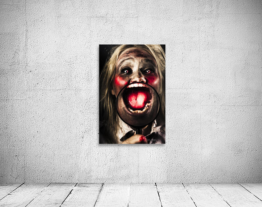 Dark and scary horror face. Evil laugh Wall Preview