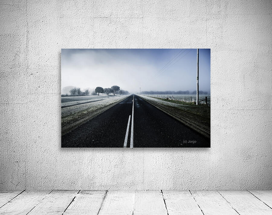 Cold blue winter road Wall Preview