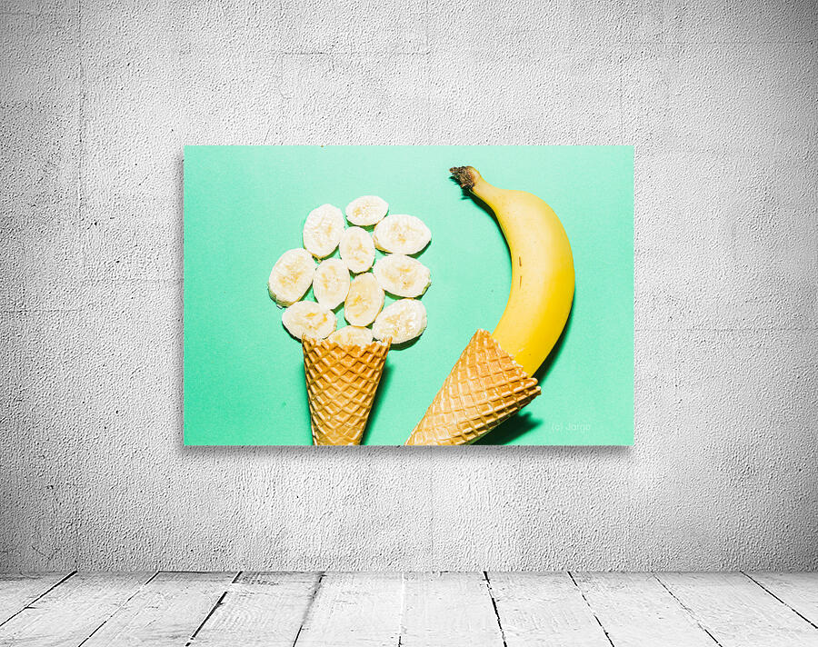 Waffle cones with fresh banana Wall Preview