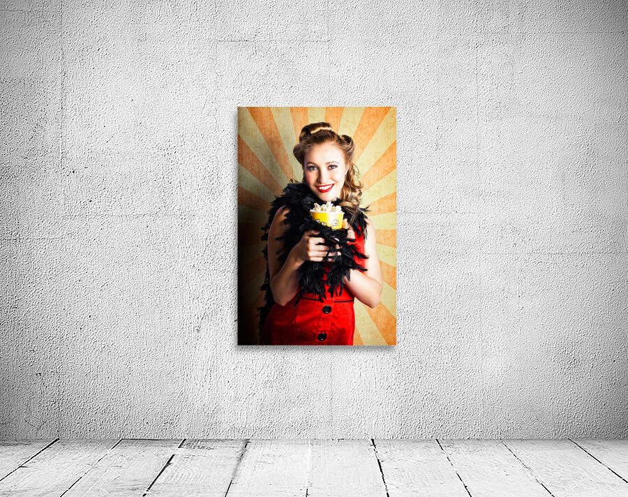 Vintage Woman Eating Popcorn At Movie Premiere Wall Preview