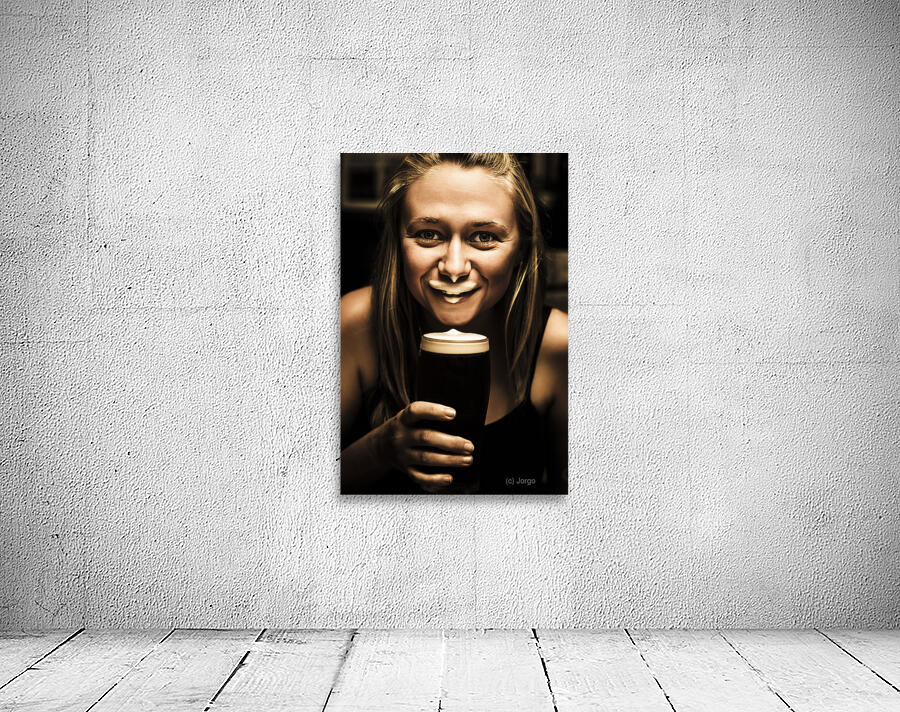 St Patrick’s Day woman imitating an Irish man Wall Preview