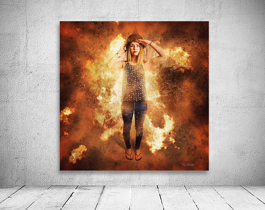 Retro pinup girl soldier with fashion pride Wall Preview