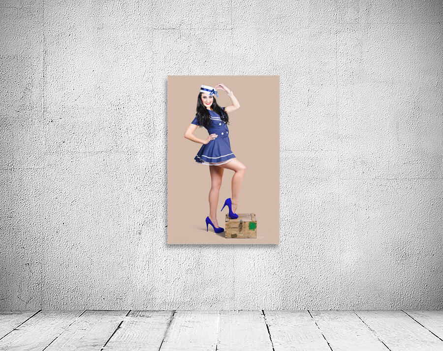 Beautiful vintage navy woman. Retro Pinups Wall Preview