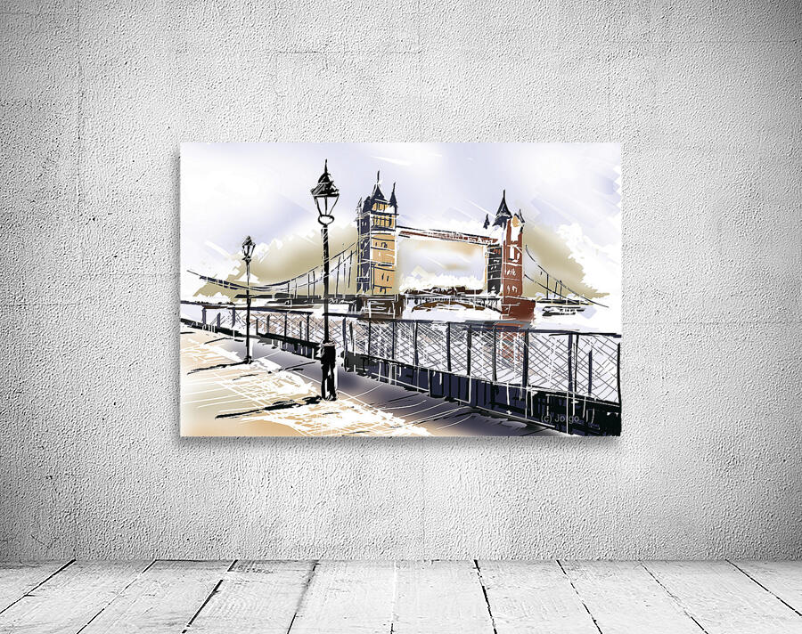 Fine art drawing The Tower Bridge in London UK Wall Preview