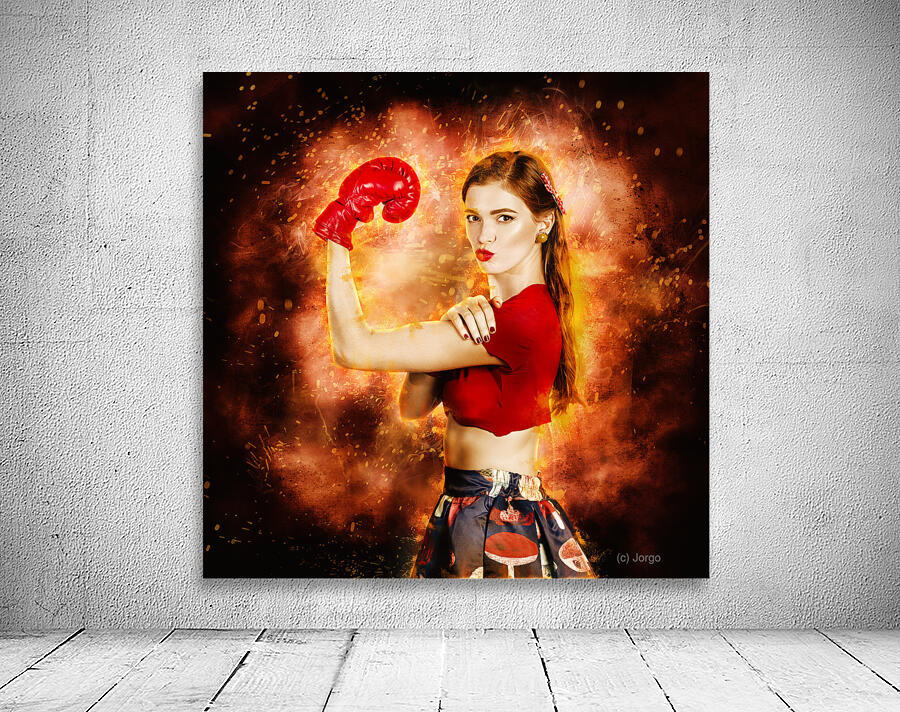 Pin up boxing girl  Wall Preview