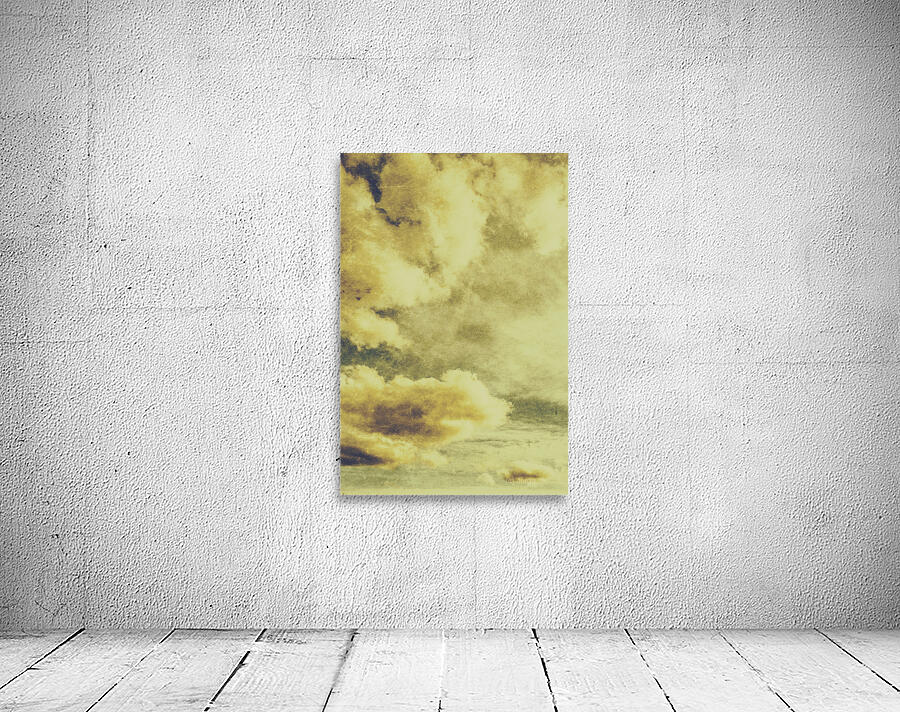 Yellow toned textured grungy cloudscape Wall Preview