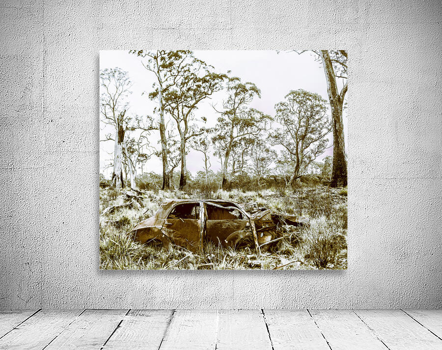 Vintage winter car wreck Wall Preview