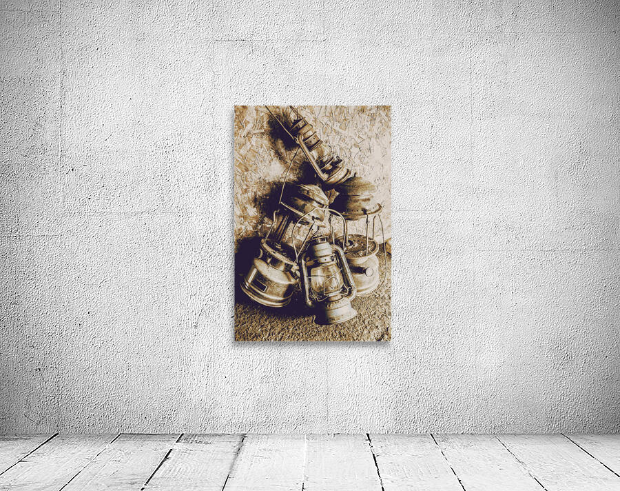 Closeup Of Antique Oil Lamps Wall Preview