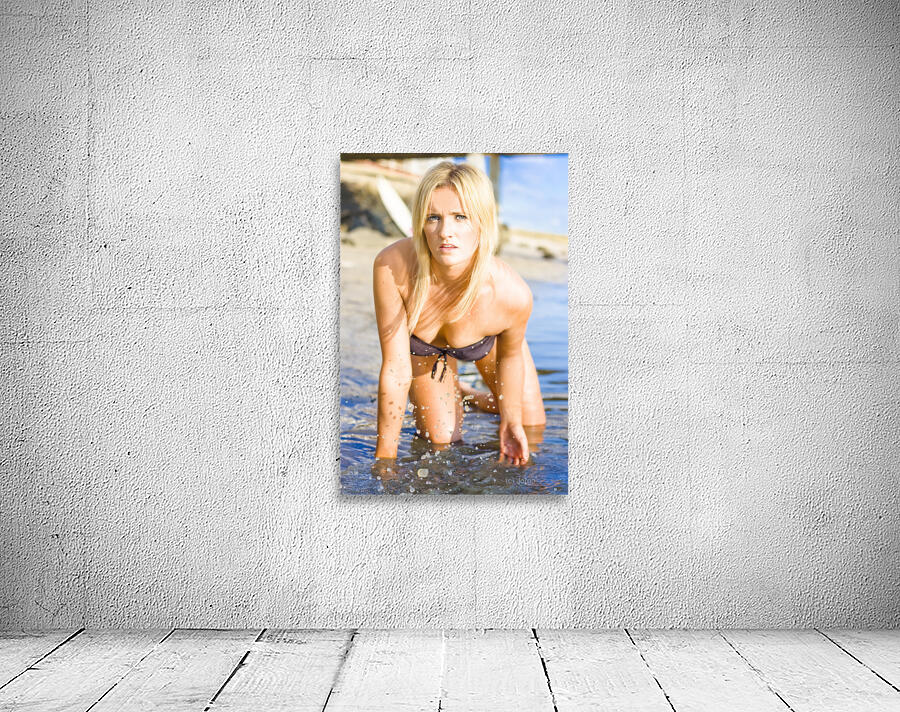 Sensuous woman playing with water Wall Preview
