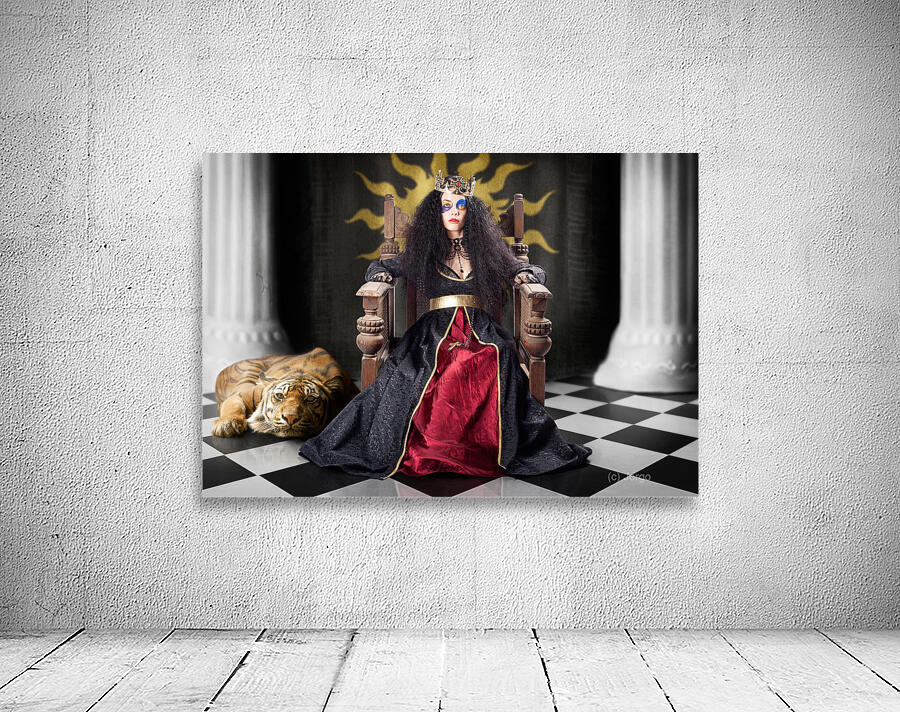Fashion queen in crown sitting in jester court Wall Preview