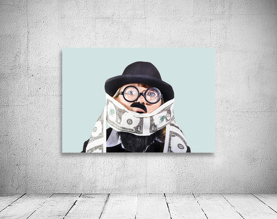 Woman rolling rich with US money Wall Preview