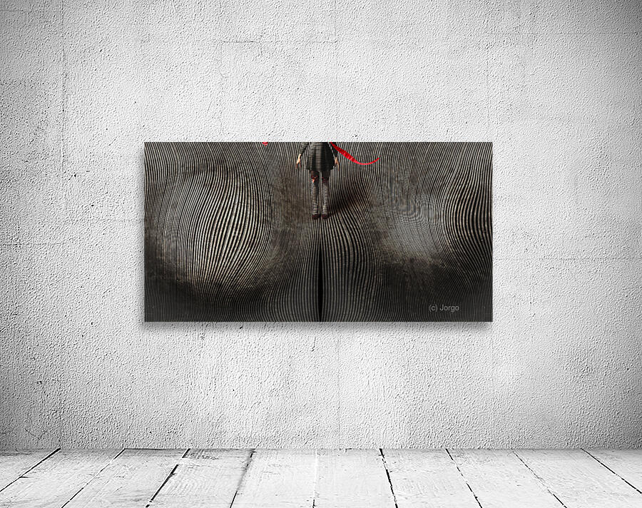 Vintage fantasy girl walking the path of creation Wall Preview