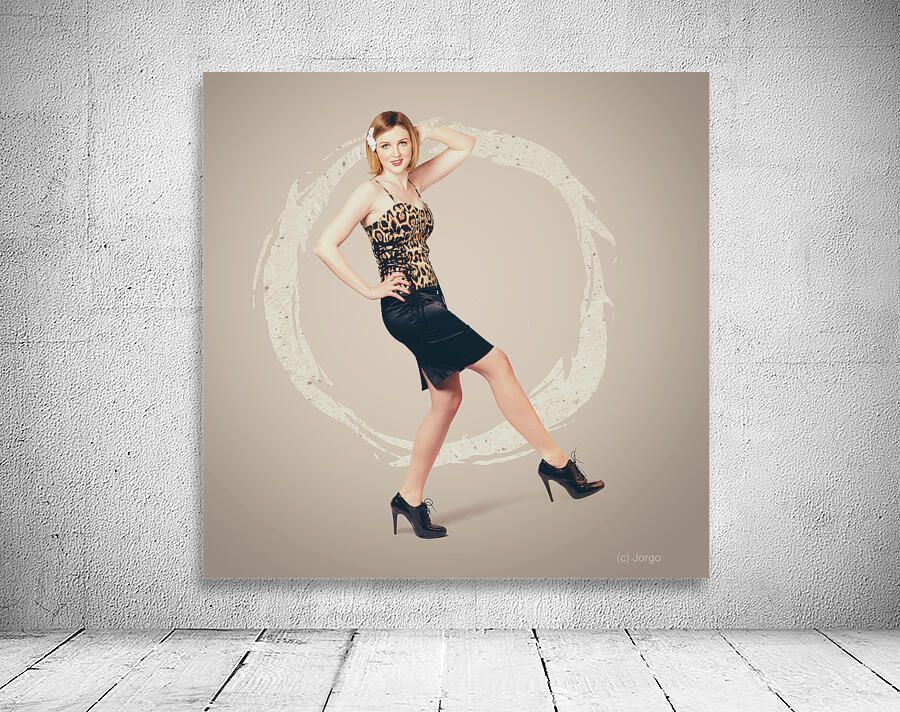 Retro fashion pin-up girl in 80s glamour Wall Preview