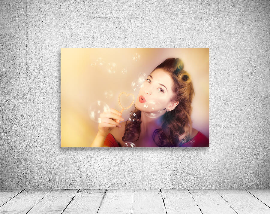 Romantic pinup girl. Retro summer party Wall Preview