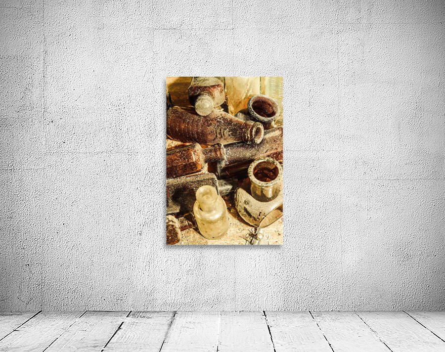 Dust covered medicine bottles Wall Preview