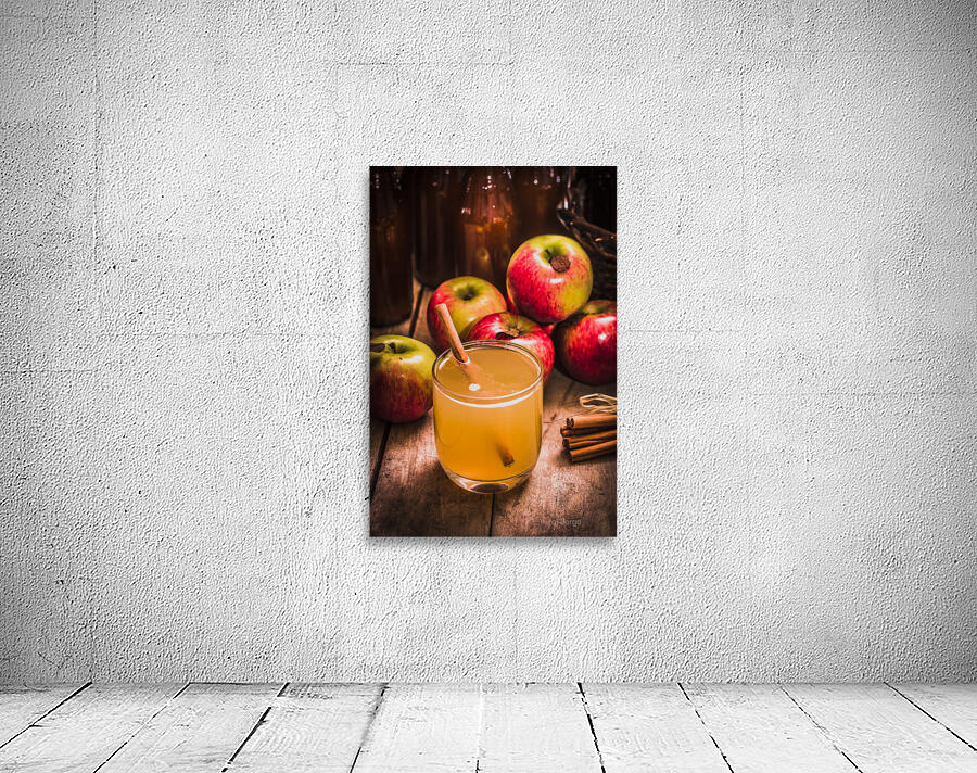 Glass of fresh apple cider Wall Preview