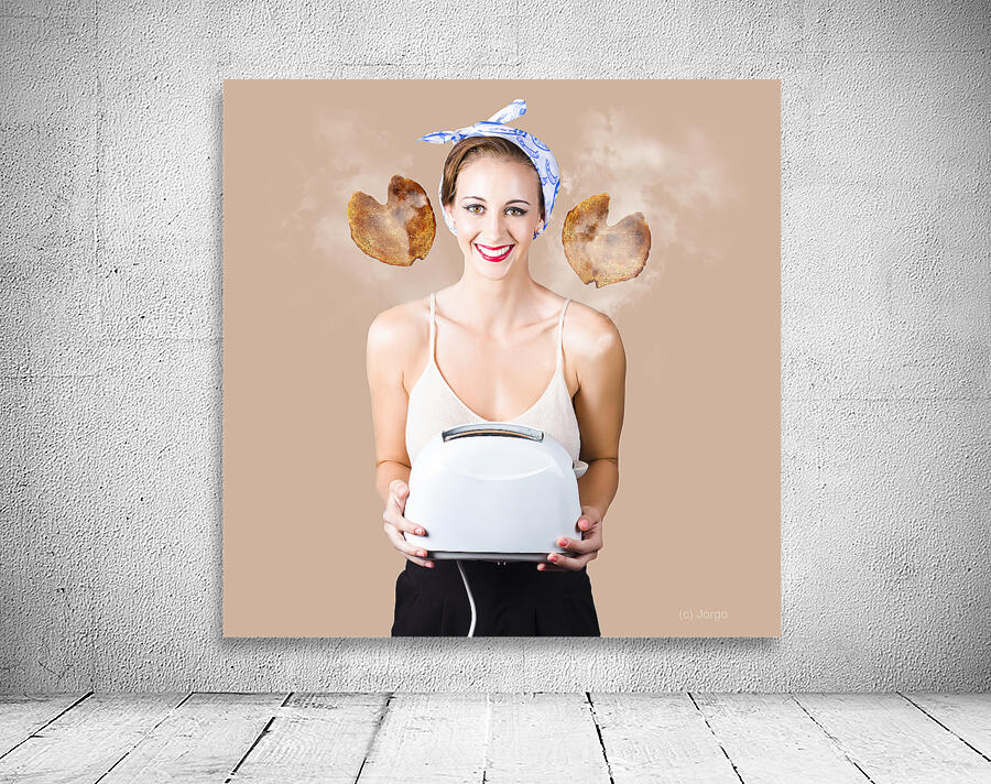 Cafe pinup serving up hearty breakfast Wall Preview