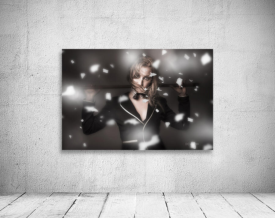 Female showgirl performing on a theater stage Wall Preview