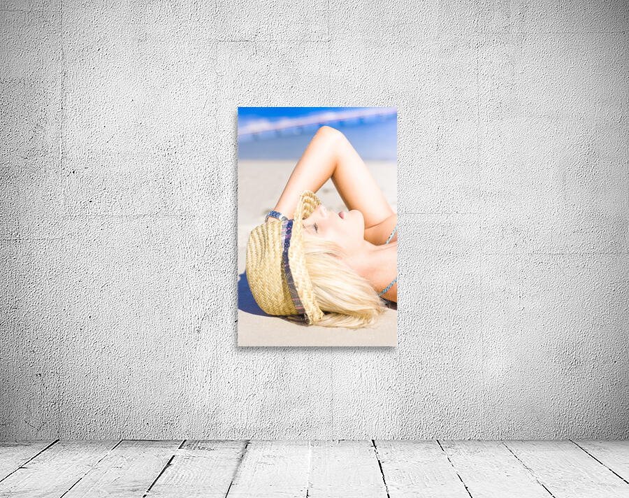 Pretty female at beach Wall Preview