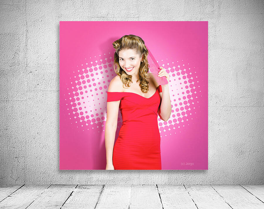 Beautiful retro woman. Salon hairstyle pin-ups Wall Preview