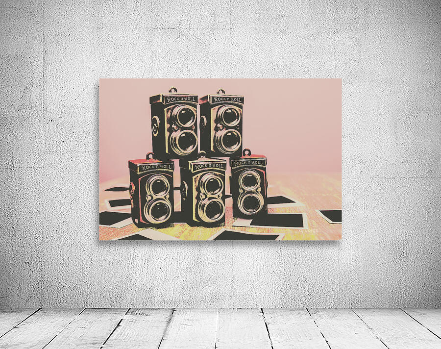 Retro photo camera pop art  Wall Preview