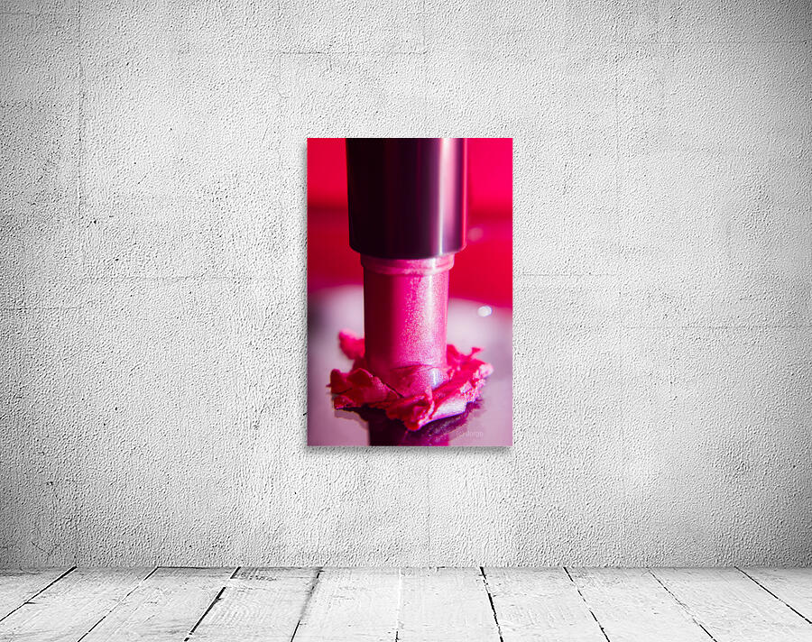 Pink lipstick pressed on surface Wall Preview