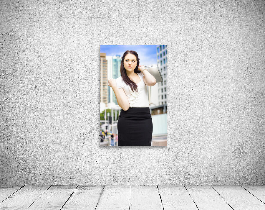 Professional City Lawyer Holding Silver Briefcase Wall Preview