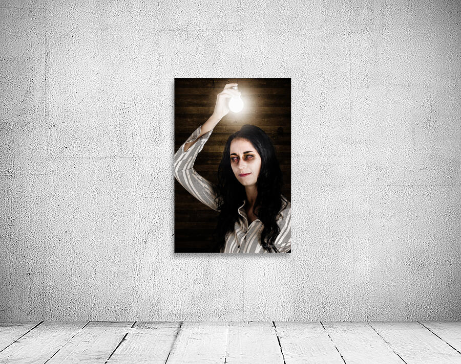 Creepy attic girl with bright halloween ideas  Wall Preview