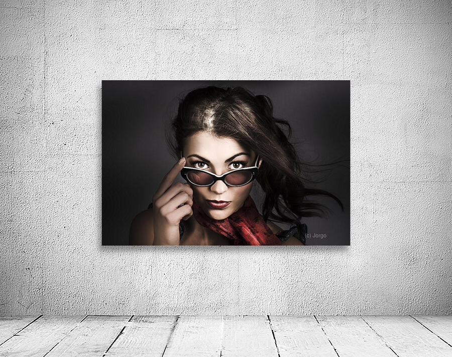 Beautiful pinup woman. Dark 50s fashion portrait Wall Preview