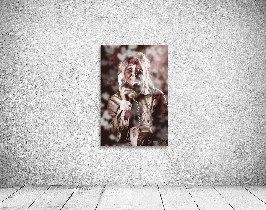 Zombie girl making phone call to dead valentine Wall Preview