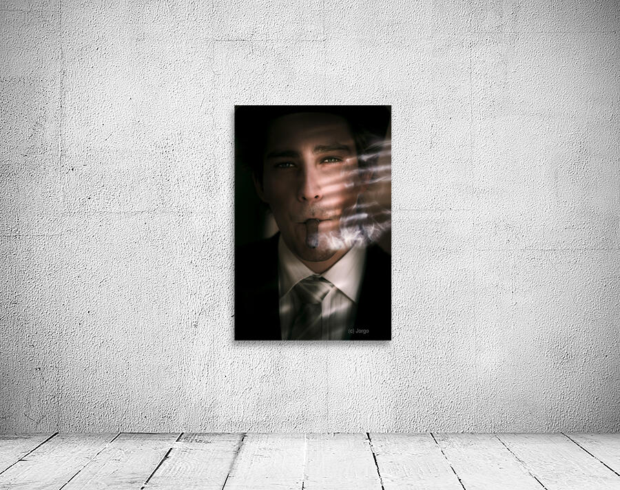 Business Man Smoking Cigar In Victory And Success Wall Preview