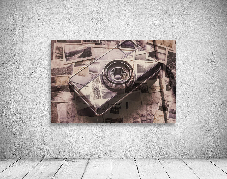 Camera of a vintage double exposure Wall Preview