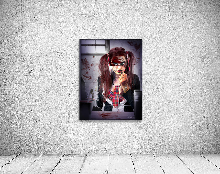 Killer school girl in a murder cover up Wall Preview