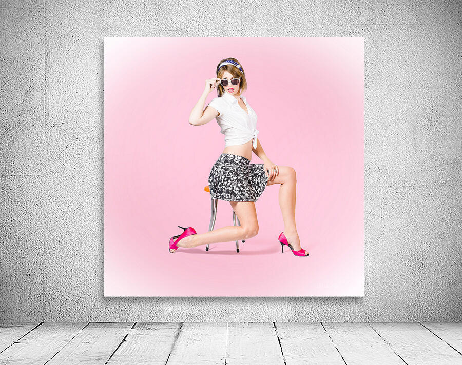 Beautiful pinup girl with beauty hair and make-up Wall Preview
