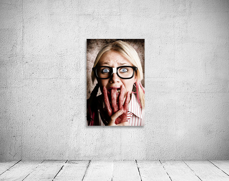 Scared Frightened Business Woman Living In Fear Wall Preview