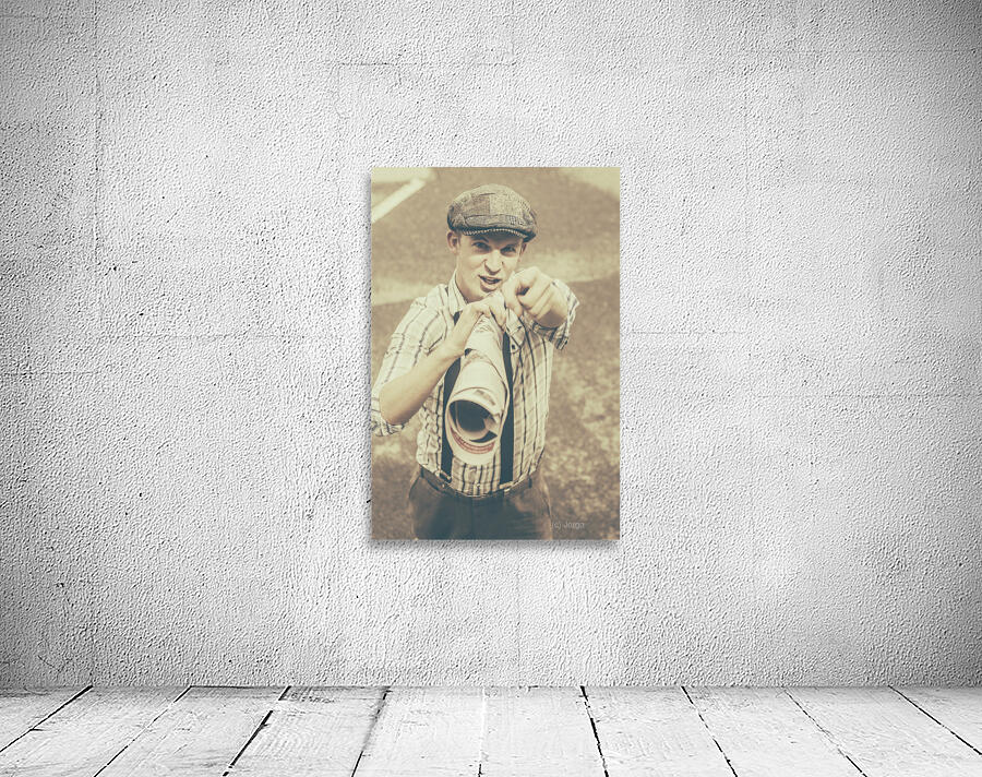 Paper boy yelling out breaking news headlines Wall Preview