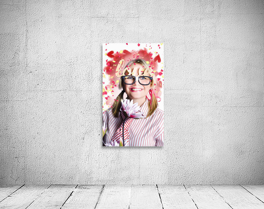 Romantic female nerd in a celebration of love Wall Preview