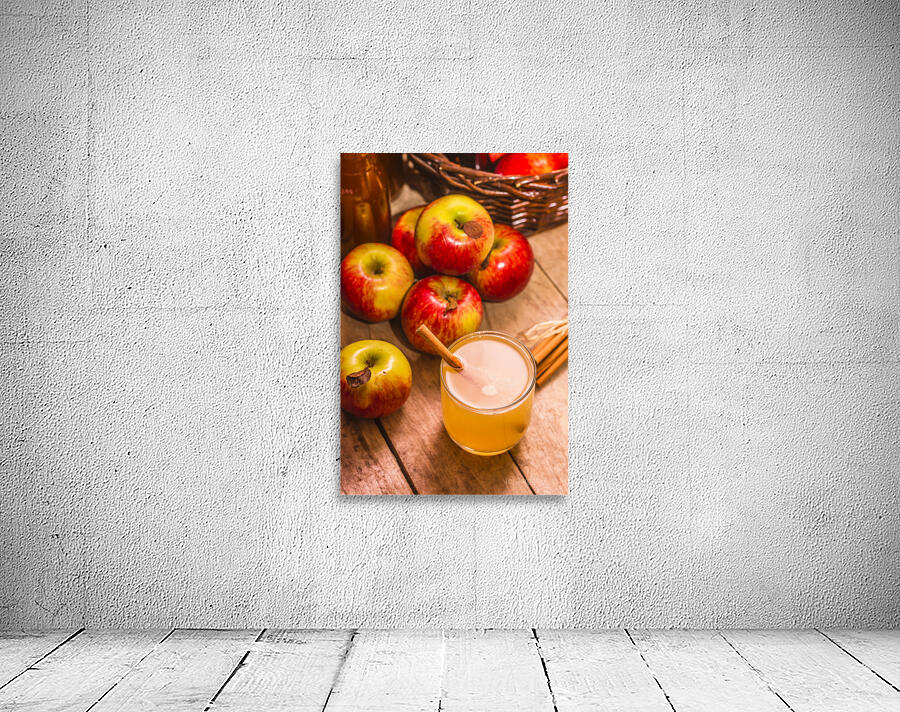 Fresh apple juice with cinnamon Wall Preview