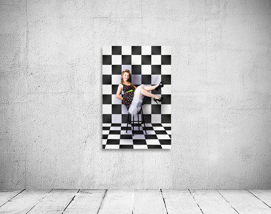 Portrait Of Beautiful Retro Woman In Vintage Style Wall Preview